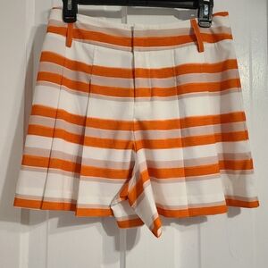 Orange and white striped shorts size 6 - alice and olivia